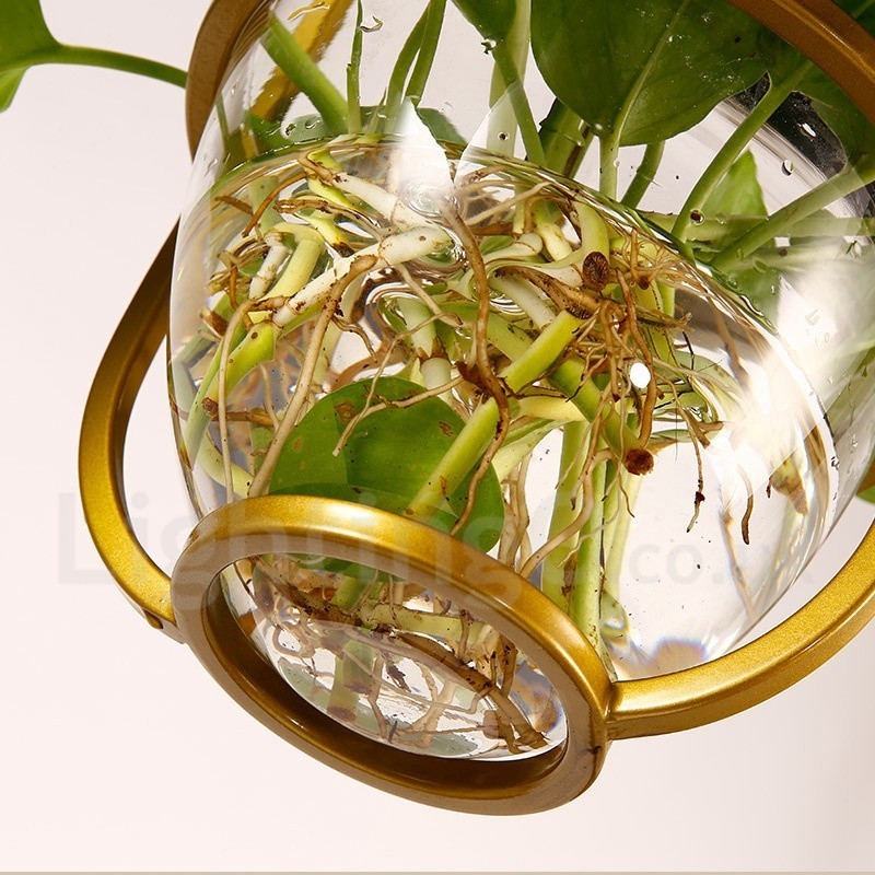 Lámpara colgante clásica tradicional de vidrio de una sola luz