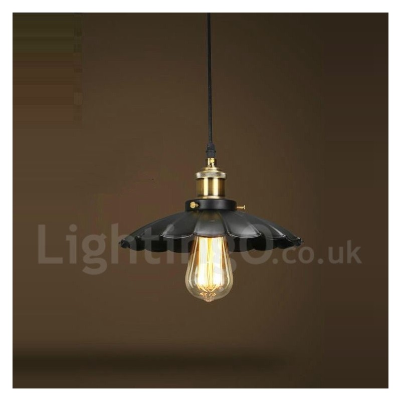 Lámpara colgante vintage de metal negro