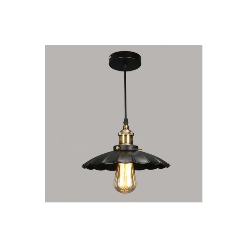 Lámpara colgante vintage de metal negro