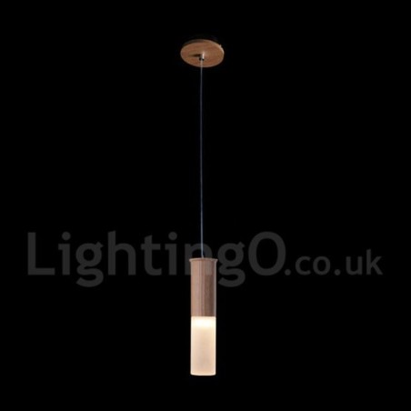 Lámpara colgante de madera moderna y contemporánea de una luz Lámpara colgante de madera moderna y contemporánea de una luz