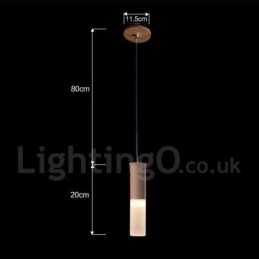 Lámpara colgante de madera moderna y contemporánea de una luz