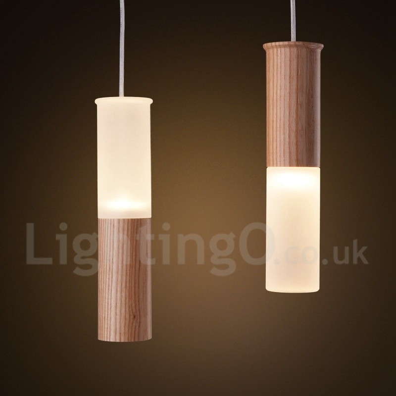 Lámpara colgante de madera moderna y contemporánea de 7 luces