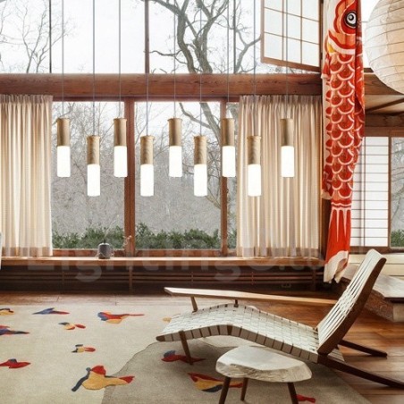 Lámpara colgante de madera moderna y contemporánea de 9 luces Lámpara colgante de madera moderna y contemporánea de 9 luces