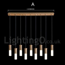 Lámpara colgante de madera moderna y contemporánea de 9 luces