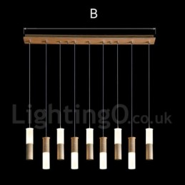 Lámpara colgante de madera moderna y contemporánea de 9 luces