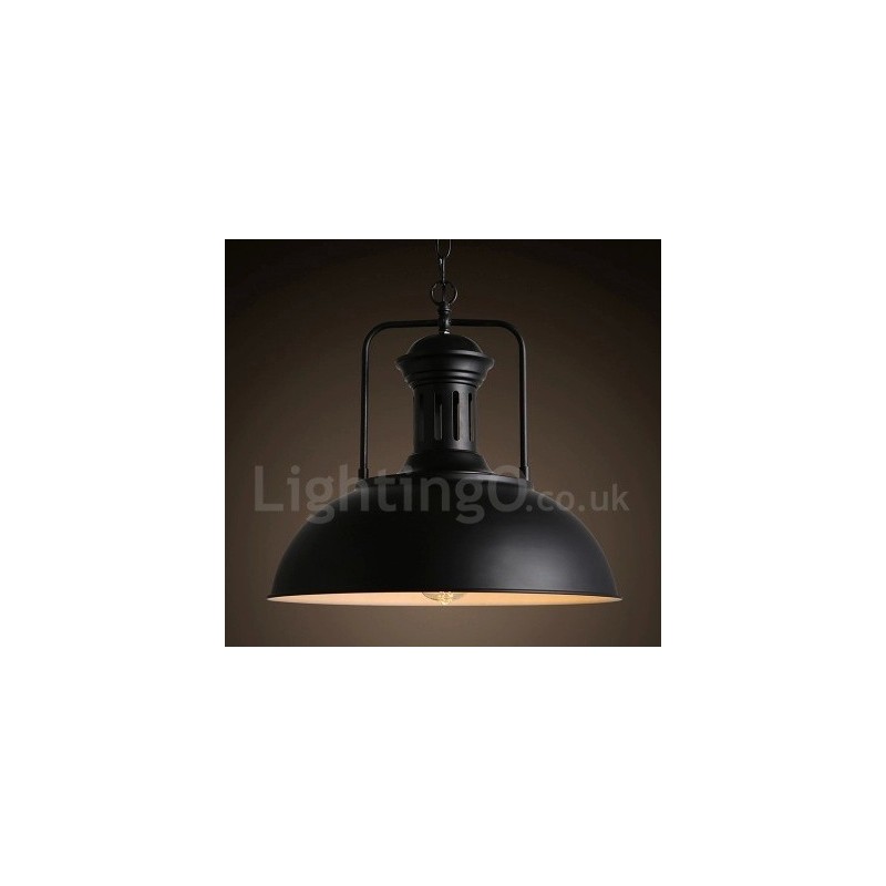 Lámpara colgante vintage de metal estilo country negro