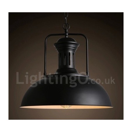 Lámpara colgante vintage de metal estilo country negro Lámpara colgante vintage de metal estilo country negro
