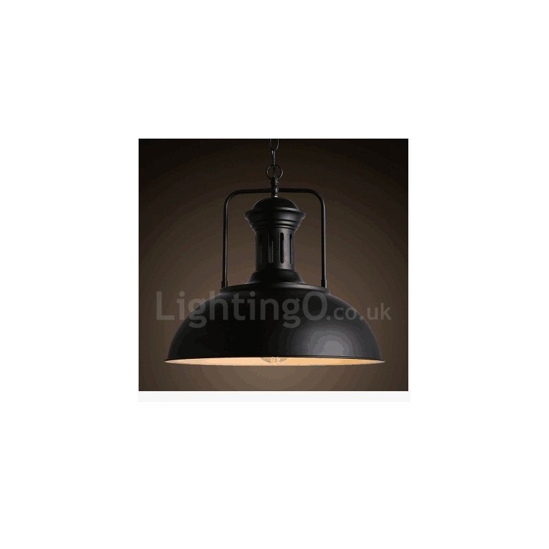 Lámpara colgante vintage de metal estilo country negro
