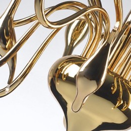 Lámpara de araña moderna de 18 luces G4 con baño de oro