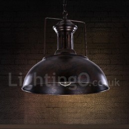 Lámpara colgante vintage de metal estilo country negro
