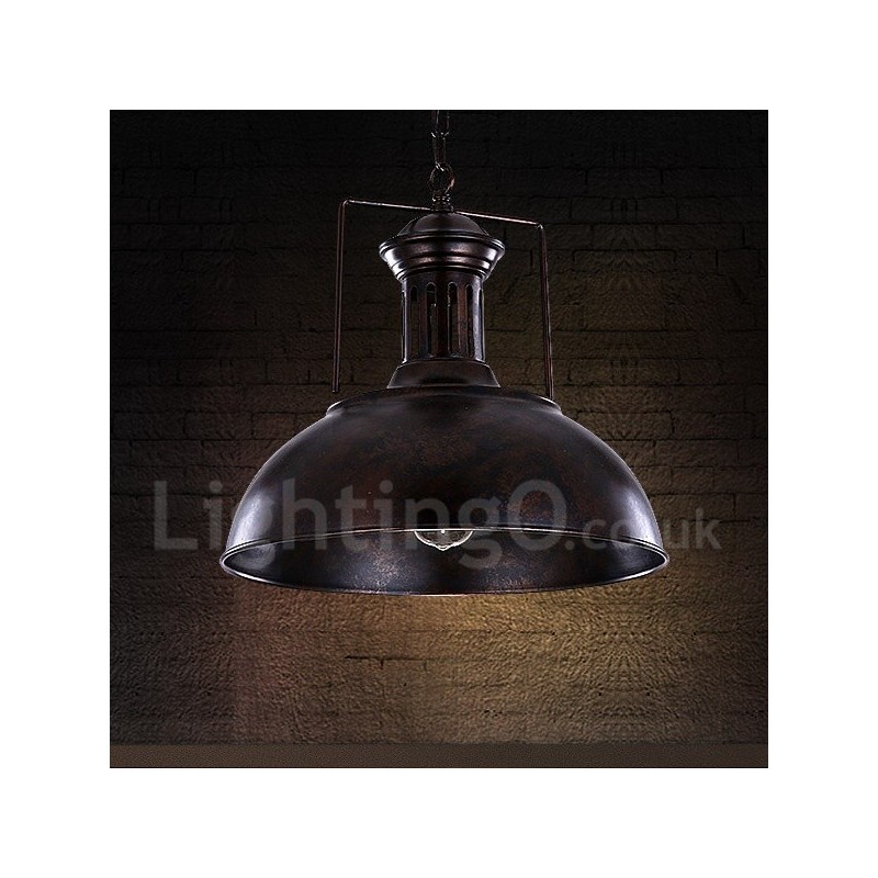 Lámpara colgante vintage de metal estilo country negro