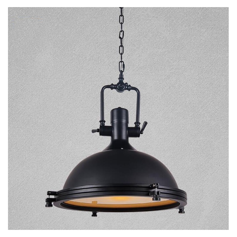 Lámpara colgante de metal vintage negra