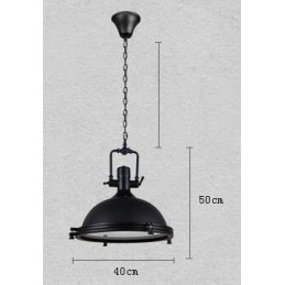 Lámpara colgante de metal vintage negra