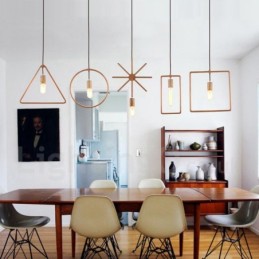 Lámpara colgante rústica de madera de 1 luz