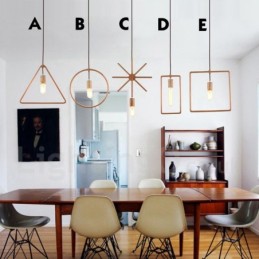 Lámpara colgante rústica de madera de 1 luz