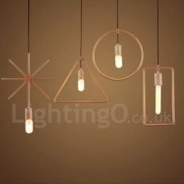 Lámpara colgante rústica de madera de 1 luz