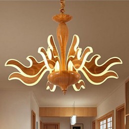 El arte de la imitación de veta de madera importada de acrílico simple chino lámpara de araña
