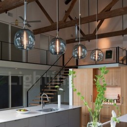 Lámpara colgante de cristal moderna y contemporánea de 1 luz en varios colores