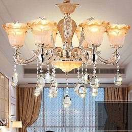 Lámpara colgante de cristal retro de estilo europeo Lámpara americana
