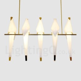 Lámpara colgante moderna contemporánea de 5 luces con forma de grulla de papel