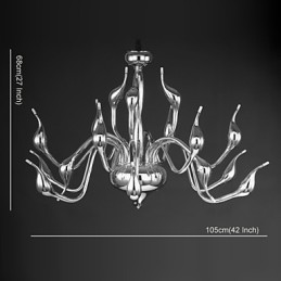 Lámpara de araña moderna de 18 luces G4 con acabado cromado