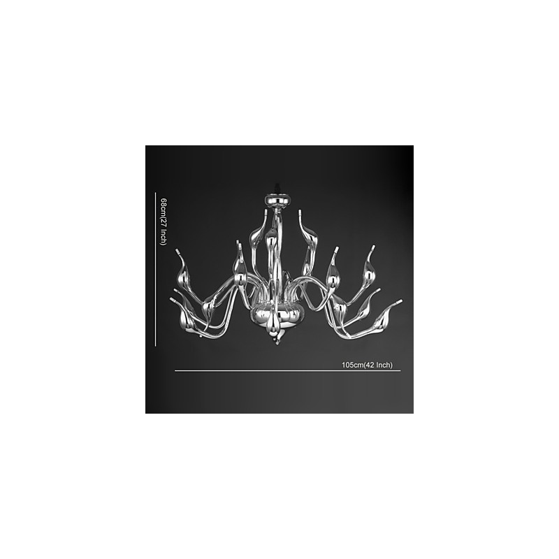 Lámpara de araña moderna de 18 luces G4 con acabado cromado
