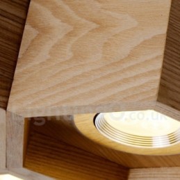 Lámpara colgante contemporánea moderna de madera de 6 luces