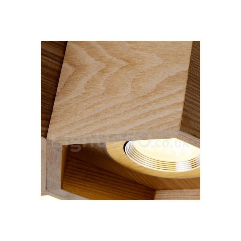 Lámpara colgante contemporánea moderna de madera de 6 luces
