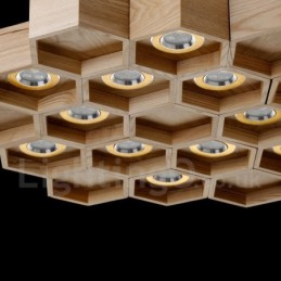 Lámpara colgante contemporánea moderna de madera de 12 luces