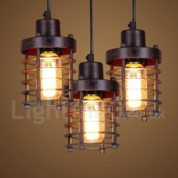 Lámpara colgante de cobre retro vintage de 1 luz