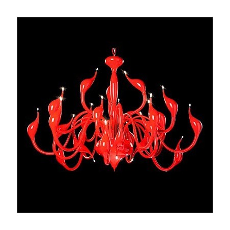 Lámpara de araña moderna de 24 luces G4 con pintura roja