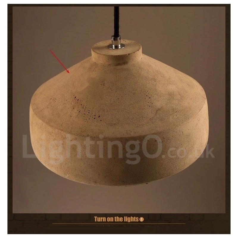 Lámpara colgante de una sola luz de hormigón contemporánea moderna