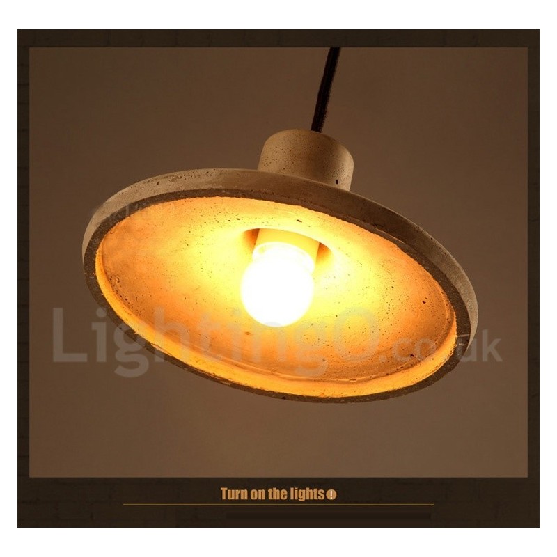 Lámpara colgante de una sola luz de hormigón contemporánea moderna