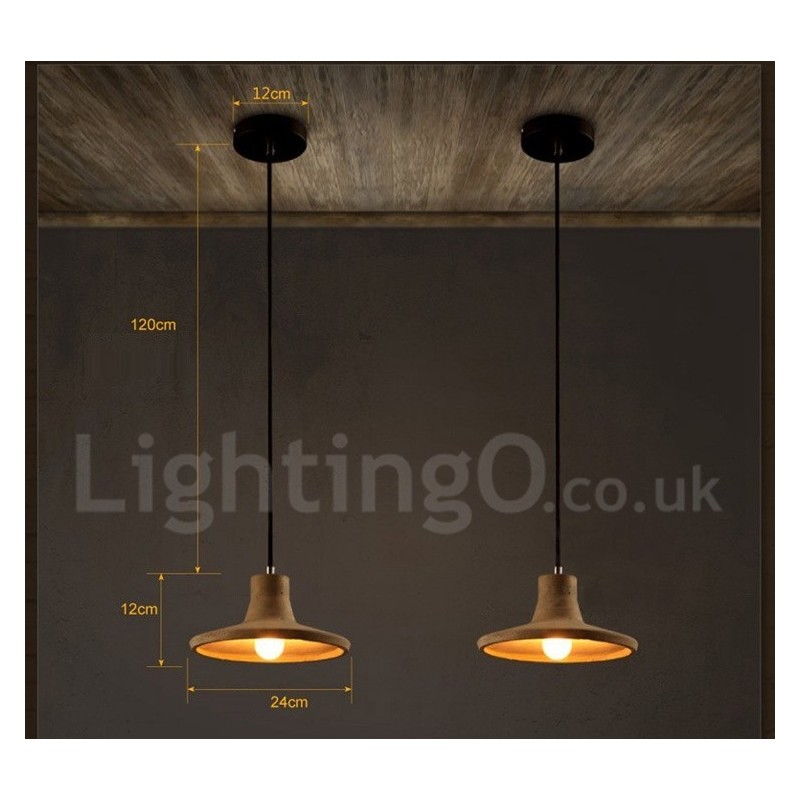 Lámpara colgante de una sola luz de hormigón contemporánea moderna