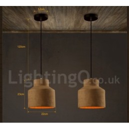 Lámpara colgante de una sola luz de hormigón contemporánea moderna