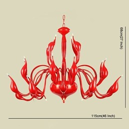Lámpara de araña moderna de 24 luces G4 con pintura roja