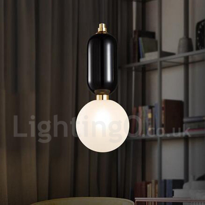 Lámpara colgante contemporánea moderna con pantalla de cristal
