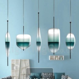 Lámpara colgante moderna y contemporánea de color degradado con pantalla de cristal