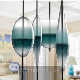 Lámpara colgante moderna y contemporánea de color degradado con pantalla de cristal