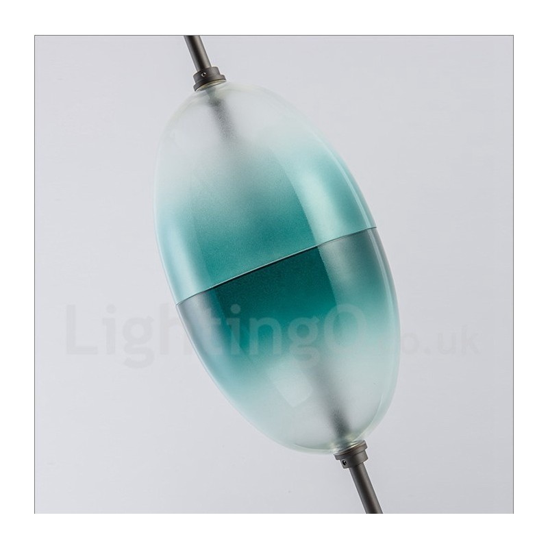 Lámpara colgante moderna y contemporánea de color degradado con pantalla de cristal