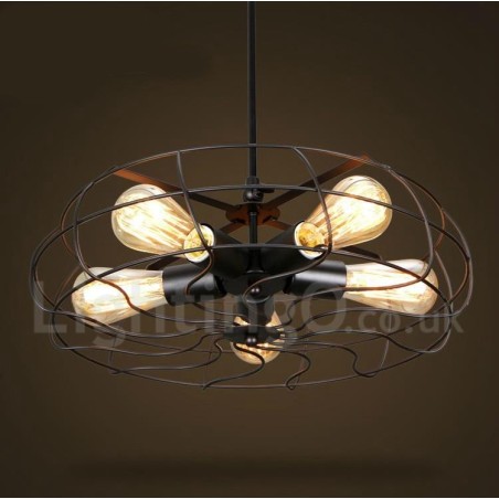 Lámpara colgante retro vintage de 5 luces Lámpara colgante retro vintage de 5 luces