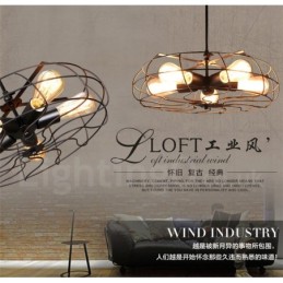 Lámpara colgante retro vintage de 5 luces