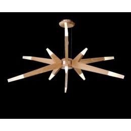 Lámpara colgante moderna contemporánea de madera de 12 luces