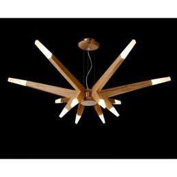 Lámpara colgante moderna contemporánea de madera de 12 luces