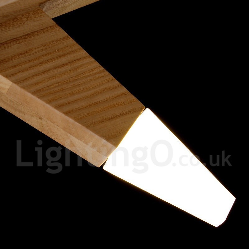 Lámpara colgante moderna contemporánea de madera de 12 luces
