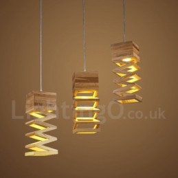 Lámpara colgante de madera contemporánea moderna