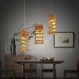 Lámpara colgante de madera contemporánea moderna