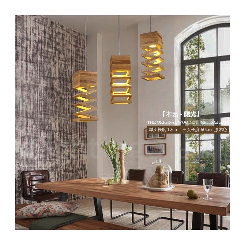 Lámpara colgante de madera contemporánea moderna