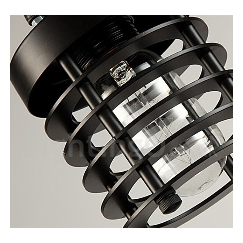 Lámpara colgante retro vintage de metal de una luz