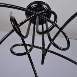 Lámpara de araña de 5 luces de metal estilo country negro